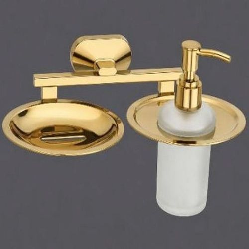 Stainless Steel 304 PVD Gold Soap Dish with Liquid Dispenser