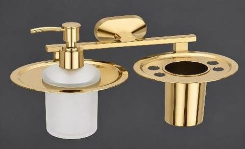 Stainless Steel 304 PVD Gold Tumble Holder with Liquid Dispenser