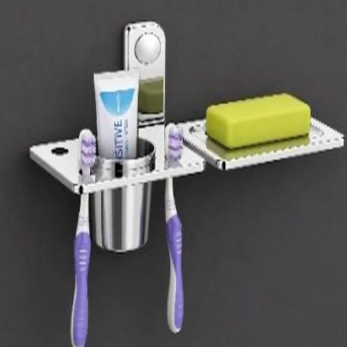 Stainless Steel Mirror Finish Soap Dish with Tumbler Holder