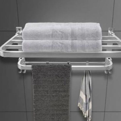 Stainless Steel Square Pipe Double Deck Towel Rack