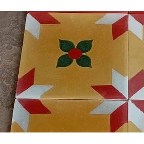 Handmade Decorative Flower Tile