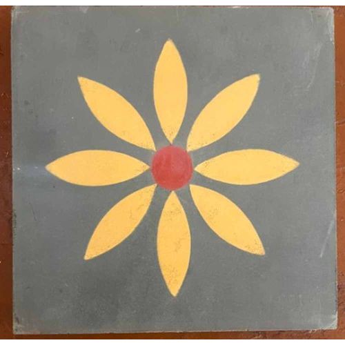 Handmade Vintage Flower Tile