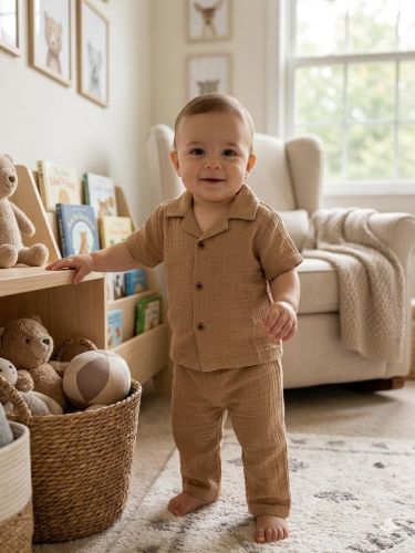 Brown Kids Co Ord Set