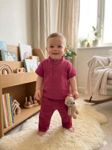 Burgundy Wine Kids Co Ord Set