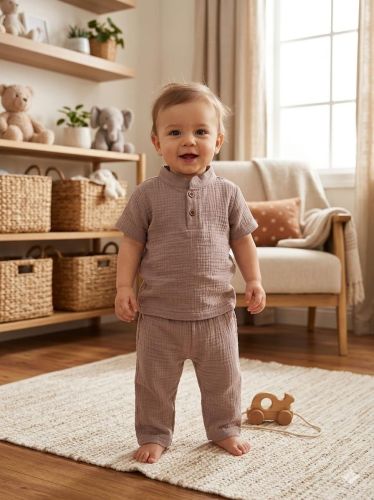 Chocolate Brown Kids Co Ord Set