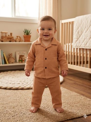 Cinnamon Brown Kids Co Ord Set