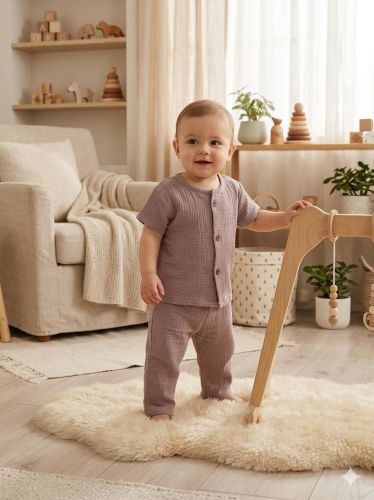 Dark Brown Kids Co Ord Set