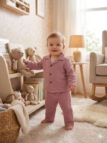 Rose Brown Kids Co Ord Set