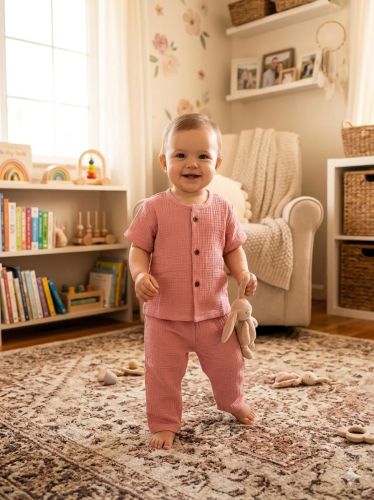Rustic Coral Kids Co Ord Set