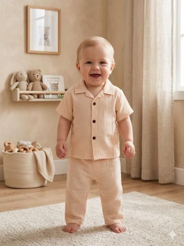 Warm Beige Kids Co Ord Set