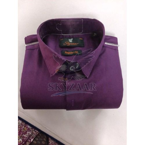 Mens Purple Cotton Linen Full Sleeve Shirt