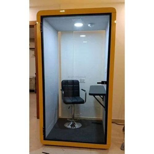 Yellow Soundproof Office Phone Booth