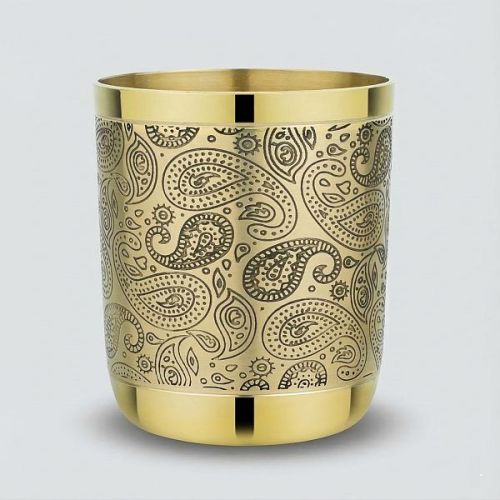 350ml Etching Design Pure Brass Water Glass