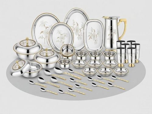 Brass Steel Fusion Dinner Set