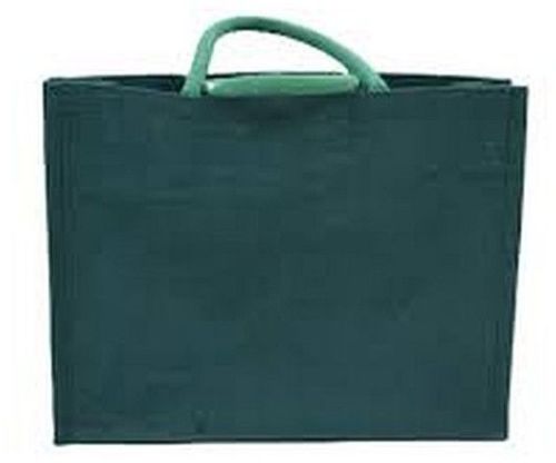 Dark Green Plain Jute Shopping Bag