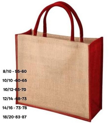 Red Brown Plain Jute Shopping Bag