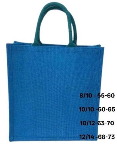 Sky Blue Plain Jute Shopping Bag