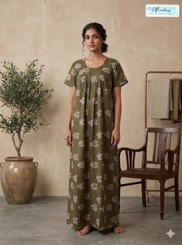 Ladies Printed Cotton Night Gown