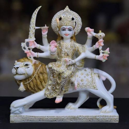 1.5 Feet Marble Durga Mata Statue