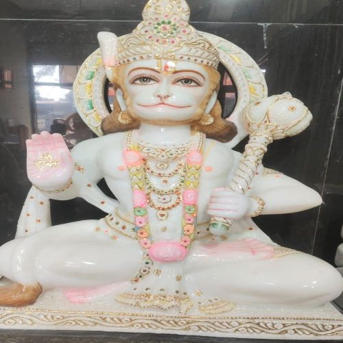 2 Feet Marble Hanuman Statue