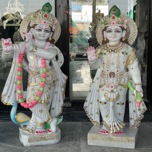 2 Feet Marble Radha Kirishna Statue