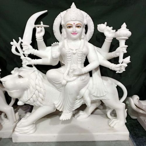 3 Feet Marble Durga Mata Statue