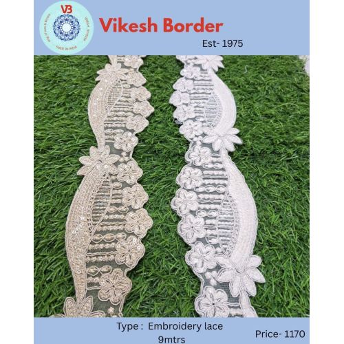 Floral Border Embroidered Lace
