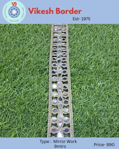 Floral Mirror Work Lace