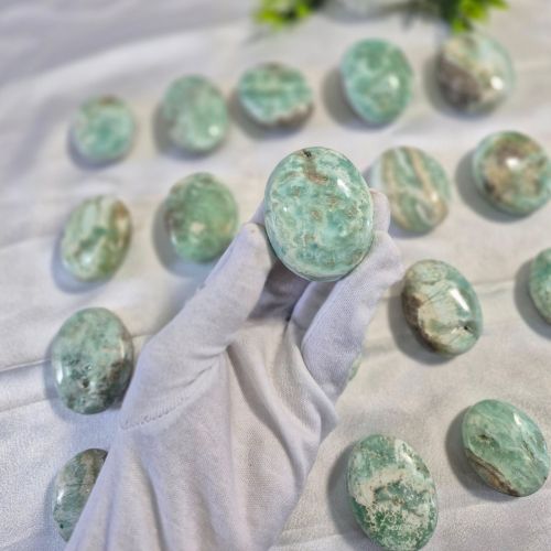 Blue Aragonite Palm Stone
