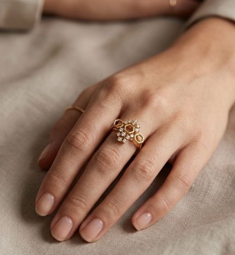 Abstract Shape Diamond Ring