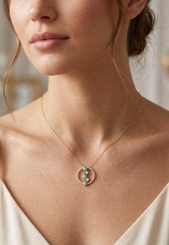 Gold Diamond Pendant Set