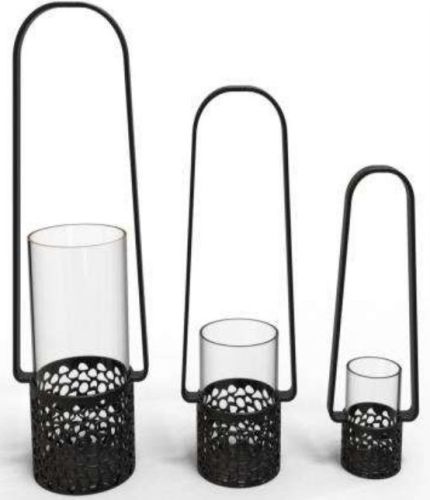 Black Aluminum &AMP; Glass Hanging Lantern