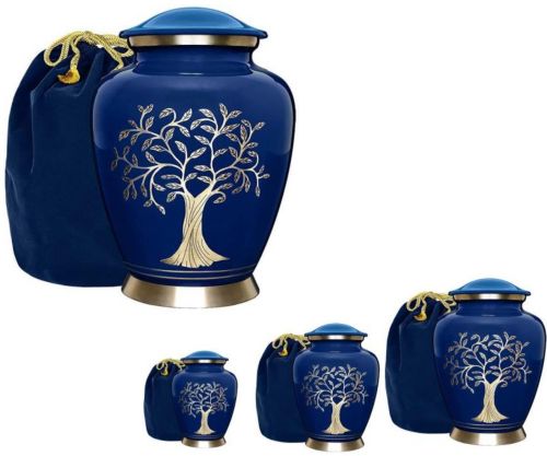 Blue Aluminium Cremation Urn