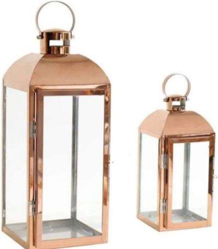 Brown Steel &AMP; Glass Hanging Lantern