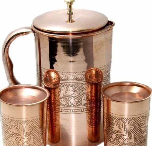Copper Water Jug Glass Set