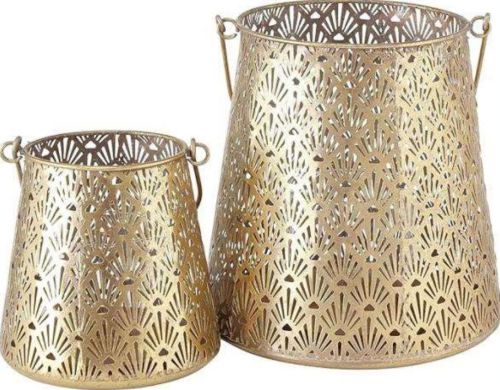 Golden Iron Mesh Hanging Lantern