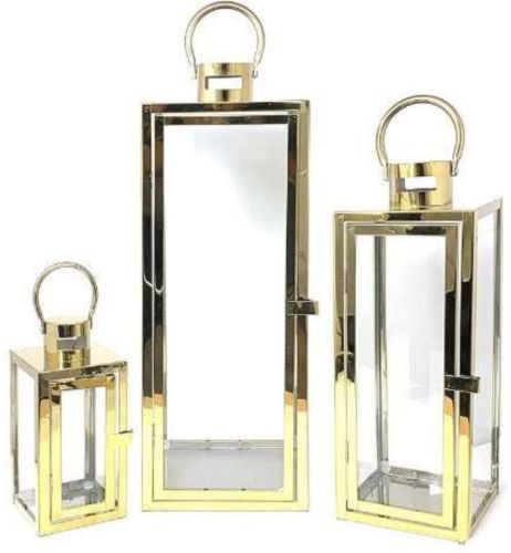 Golden Steel &AMP; Glass Hanging Lantern