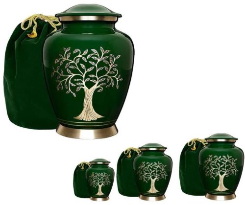 Green Aluminium Cremation Urn