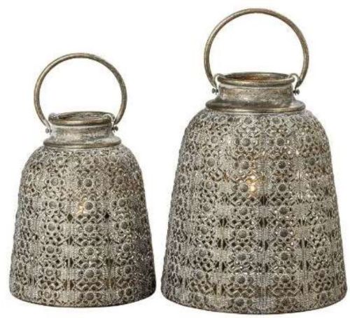 Silver Iron Mesh Hanging Lantern