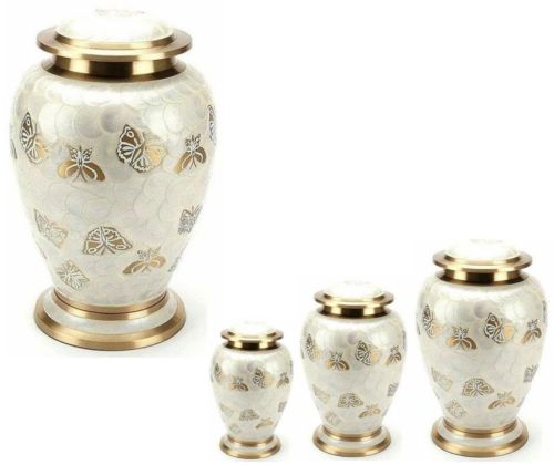 White Brass Cremation Urn