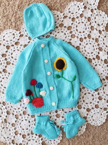 Sunflower Garden Crochet Baby Gift Set