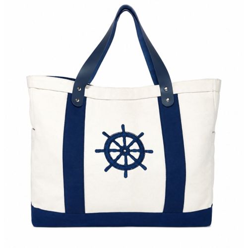 Printed Cotton Canvas Beach Tote Bag