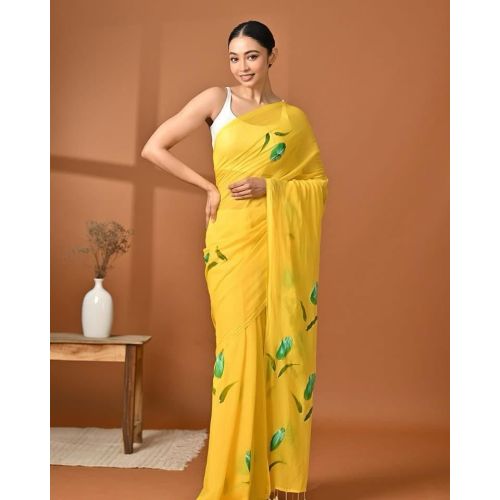 Nature Print Cotton Saree