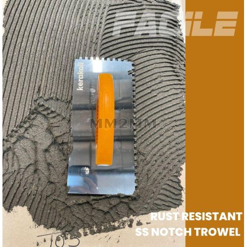 Durable 8 Mm Stainless Steel Notched Trowel