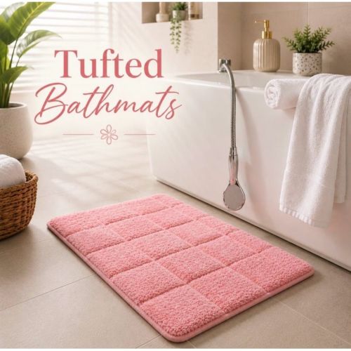 Blush Pink Tufted Bath Mat