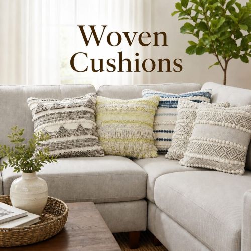 Boho Textured Woven Cushion Cover