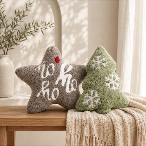 Festive Tufted Shaped Pillow