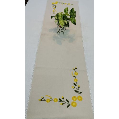 Floral Hand Embroidered Table Runner