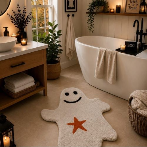 Ghost Shape Tufted Floor Mat
