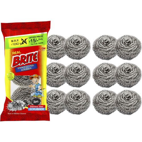 Real Brite 2 In 1 Steel Scrubber
